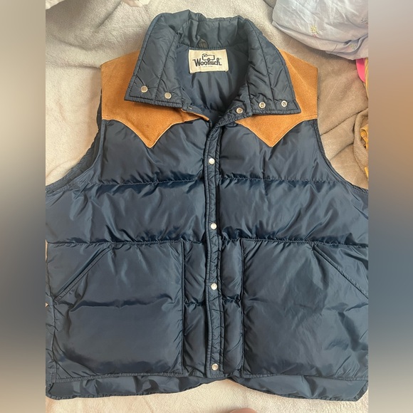 Woolrich Other - vintage woolrich navy and suede men’s puffer vest excellent condition
